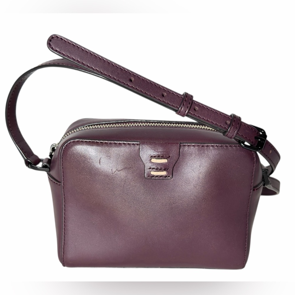 Rebecca Minkoff Leather Crossbody small Bag Wine Minimalist Adjustable Strap